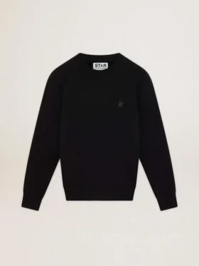 Sweat-shirt noir de la Star Collection avec une étoile ton sur ton sur le devant