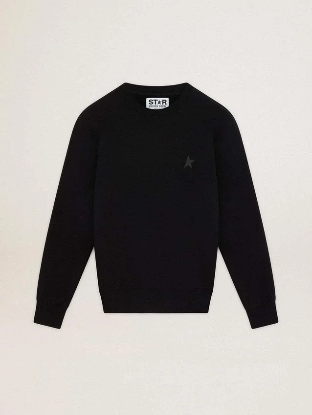 Sweat-shirt noir de la Star Collection avec une étoile ton sur ton sur le devant