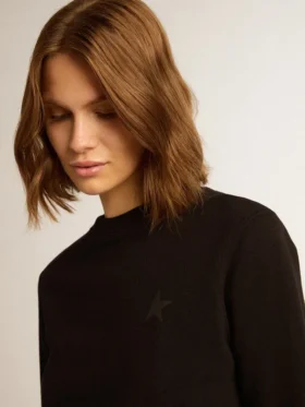 Sweat-shirt noir de la Star Collection avec une étoile ton sur ton sur le devant