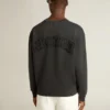 Sweat-shirt noir délavé avec logo inversé dans le dos - Collection Jersey Capsule