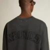 Sweat-shirt noir délavé avec logo inversé dans le dos - Collection Jersey Capsule
