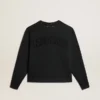 Sweat-shirt noir délavé avec logo inversé dans le dos - Collection Jersey Capsule