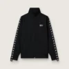 Sweat-shirt noir à fermeture éclair pour homme avec des étoiles blanches