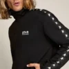 Sweat-shirt noir à fermeture éclair pour homme avec des étoiles blanches