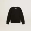 Sweat-shirt noir pour garçon avec une grande étoile blanche sur le devant