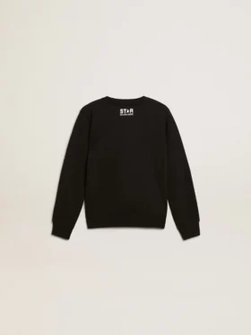 Sweat-shirt noir pour garçon avec une grande étoile blanche sur le devant