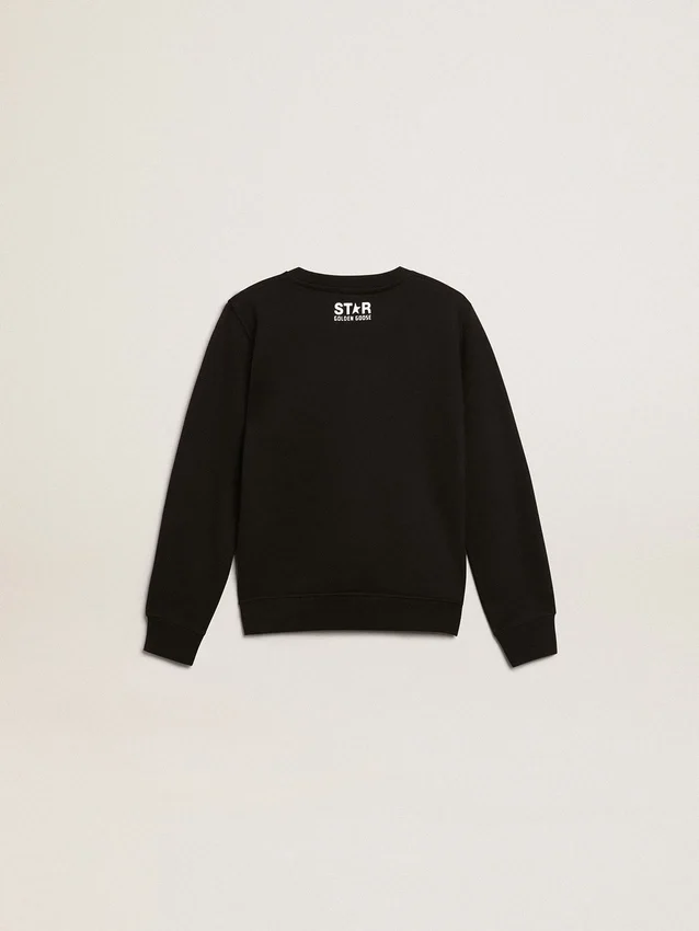 Sweat-shirt noir pour garçon avec une grande étoile blanche sur le devant
