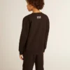 Sweat-shirt noir pour garçon avec une grande étoile blanche sur le devant