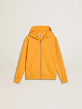 Sweat-shirt orange pour garçons avec fermeture à glissière