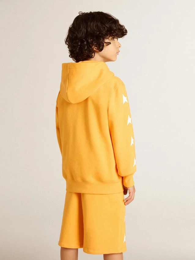 Sweat-shirt orange pour garçons avec fermeture à glissière