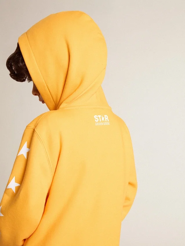 Sweat-shirt orange pour garçons avec fermeture à glissière