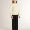 Sweat-shirt pour fille de couleur crème avec inscription en patch