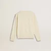 Sweat-shirt pour fille de couleur crème avec inscription en patch