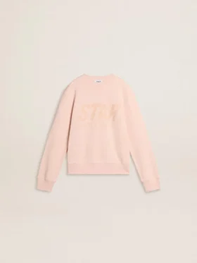 Sweat-shirt rose pour filles avec inscription rose sur le devant