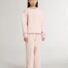 Sweat-shirt rose pour filles avec inscription rose sur le devant
