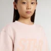 Sweat-shirt rose pour filles avec inscription rose sur le devant