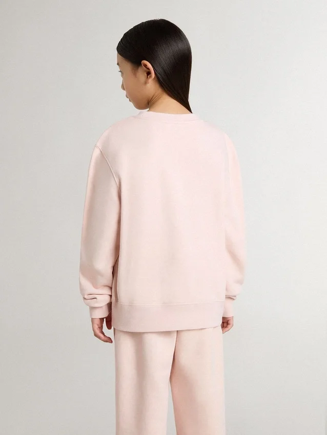 Sweat-shirt rose pour filles avec inscription rose sur le devant