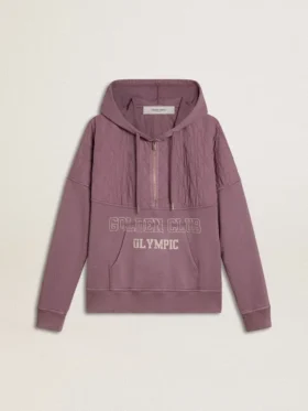 Sweat-shirt unisexe en coton mauve avec imprimé sur le devant