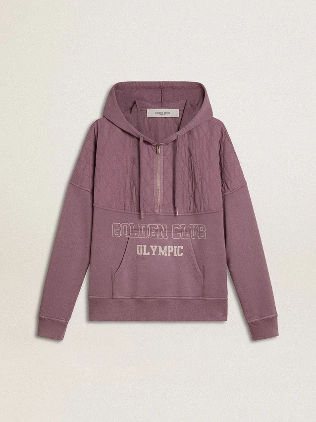 Sweat-shirt unisexe en coton mauve avec imprimé sur le devant