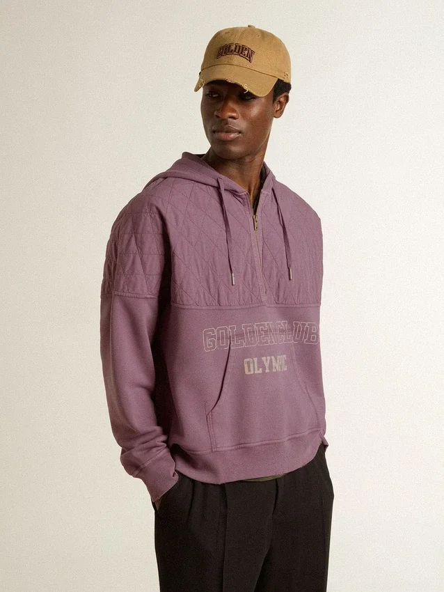 Sweat-shirt unisexe en coton mauve avec imprimé sur le devant