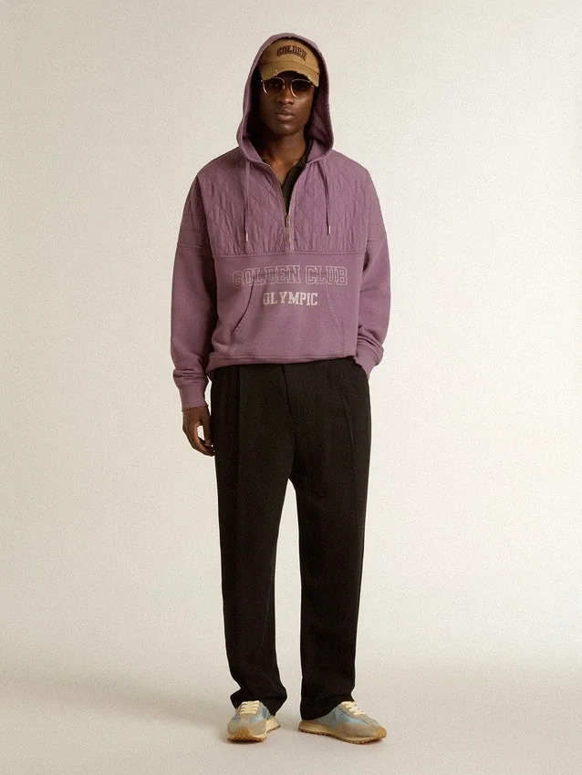 Sweat-shirt unisexe en coton mauve avec imprimé sur le devant