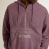 Sweat-shirt unisexe en coton mauve avec imprimé sur le devant