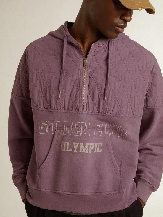 Sweat-shirt unisexe en coton mauve avec imprimé sur le devant