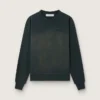 Sweat-shirt unisexe en coton noir délavé avec logo brodé