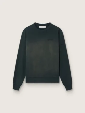 Sweat-shirt unisexe en coton noir délavé avec logo brodé