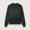 Sweat-shirt unisexe en coton noir délavé avec logo brodé