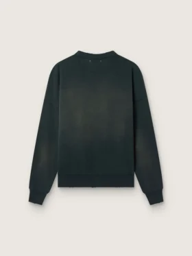 Sweat-shirt unisexe en coton noir délavé avec logo brodé