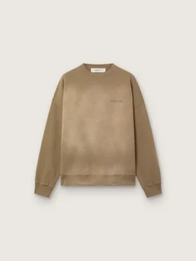 Sweat-shirt unisexe en coton vert militaire à l’aspect délavé avec logo brodé