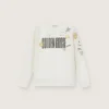 Sweat-shirt unisexe Journey en mélange de coton blanc avec imprimé griffonné
