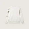 Sweat-shirt unisexe Journey en mélange de coton blanc avec imprimé griffonné