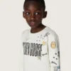 Sweat-shirt unisexe Journey en mélange de coton blanc avec imprimé griffonné