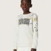 Sweat-shirt unisexe Journey en mélange de coton blanc avec imprimé griffonné