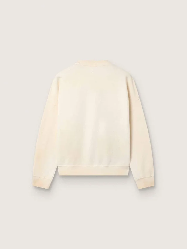 Sweat-shirt unisexe Star en coton, blanc vintage, avec écussons brodés VCE