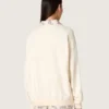 Sweat-shirt unisexe Star en coton, blanc vintage, avec écussons brodés VCE