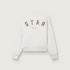 Sweat-shirt unisexe Star en coton gris avec broderies et cristaux