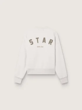 Sweat-shirt unisexe Star en coton gris avec broderies et cristaux