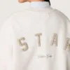 Sweat-shirt unisexe Star en coton gris avec broderies et cristaux