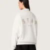 Sweat-shirt unisexe Star en coton gris avec broderies et cristaux