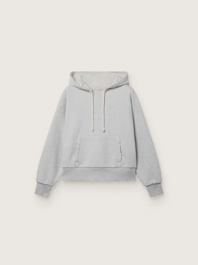 Sweat-shirt unisexe Star en coton gris chiné