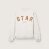 Sweat-shirt unisexe « Star » en coton gris chiné avec broderie « Star »