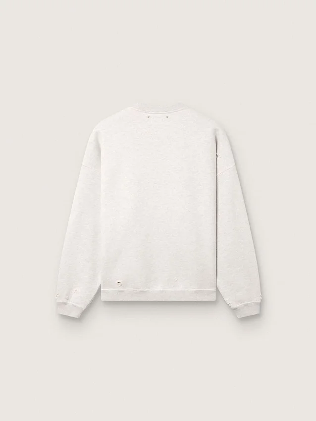 Sweat-shirt unisexe « Star » en coton gris chiné avec broderie « Star »