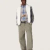 Chemise oversize pour homme en coton à carreaux indigo et beige