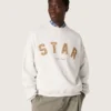 Sweat-shirt unisexe « Star » en coton gris chiné avec broderie « Star »