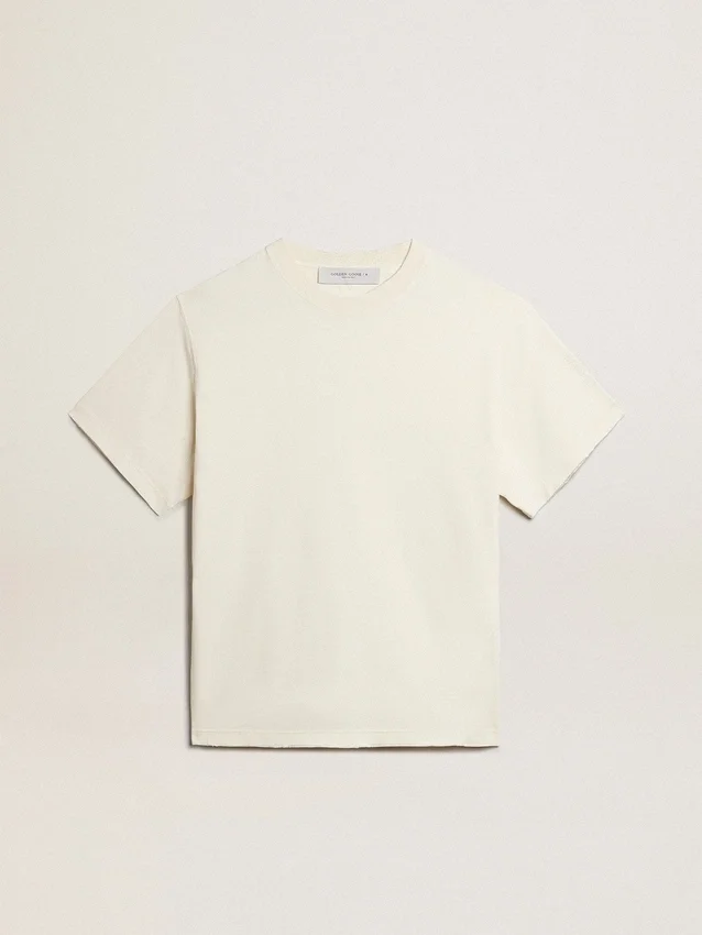 T-shirt blanc vieilli avec logo inversé dans le dos - Jersey Capsule