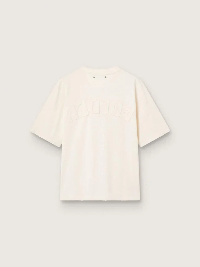 T-shirt blanc vieilli avec logo inversé dans le dos - Jersey Capsule