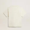 T-shirt blanc vieilli avec logo inversé dans le dos - Jersey Capsule